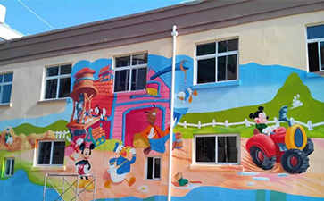 幼儿园简洁墙体彩绘制作流程以及技术